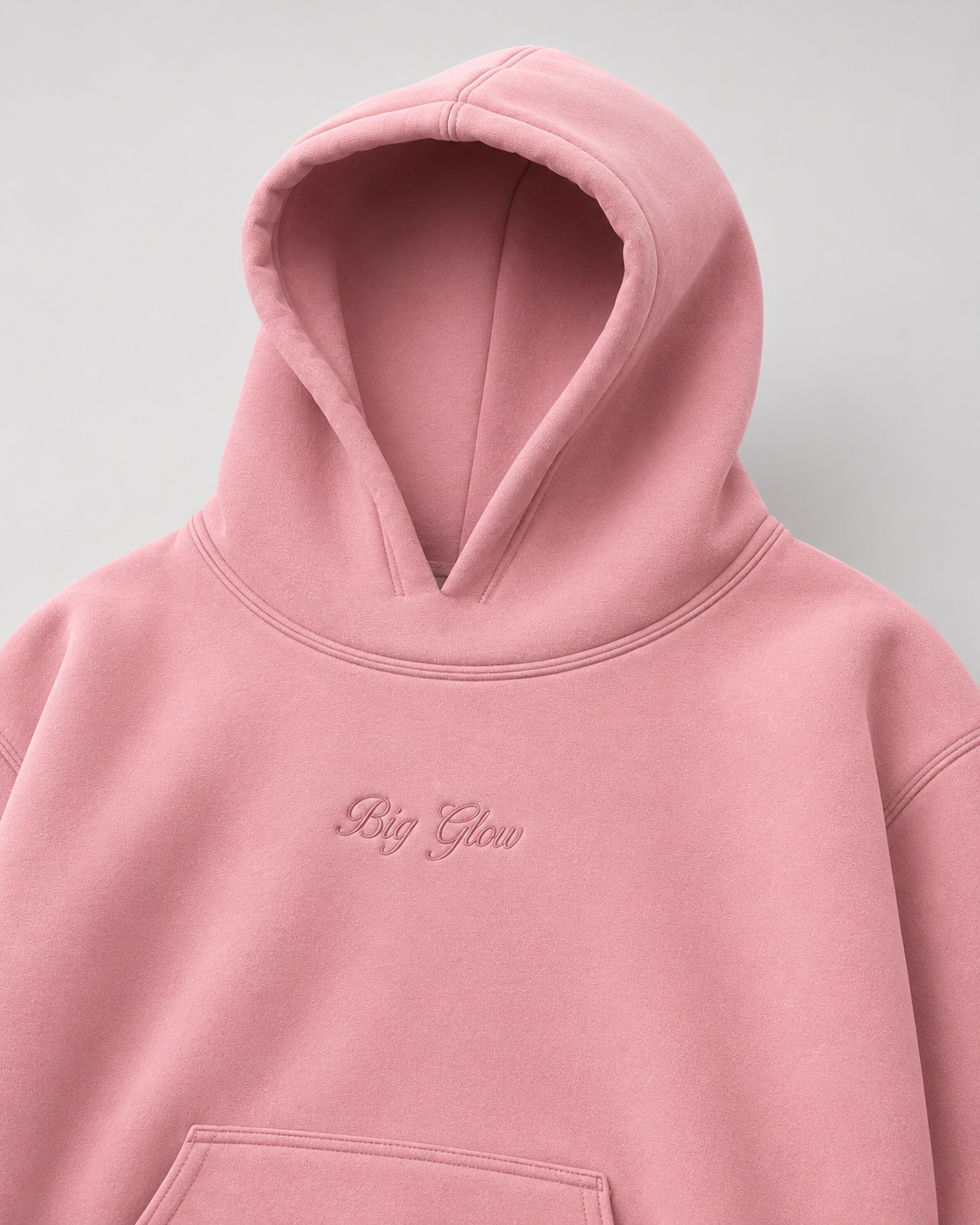 Hoodie Basics Palo Rosa Bordado