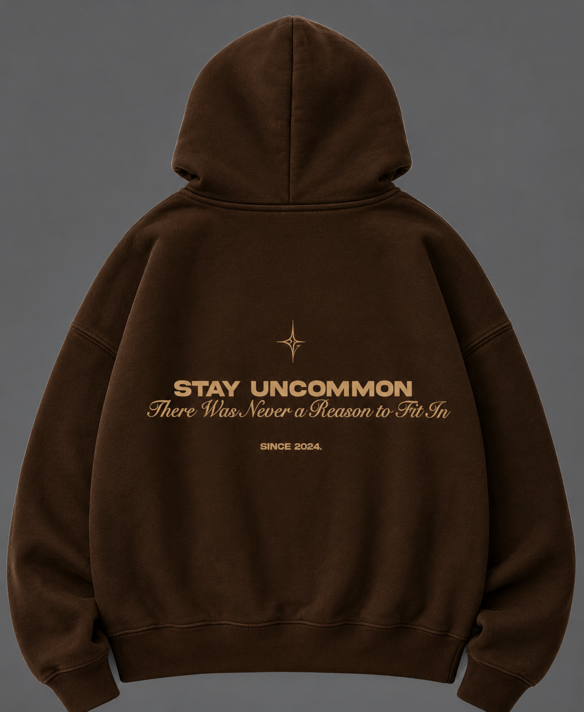 Hoodie Zip Stay Uncommon - Café Chocolate
