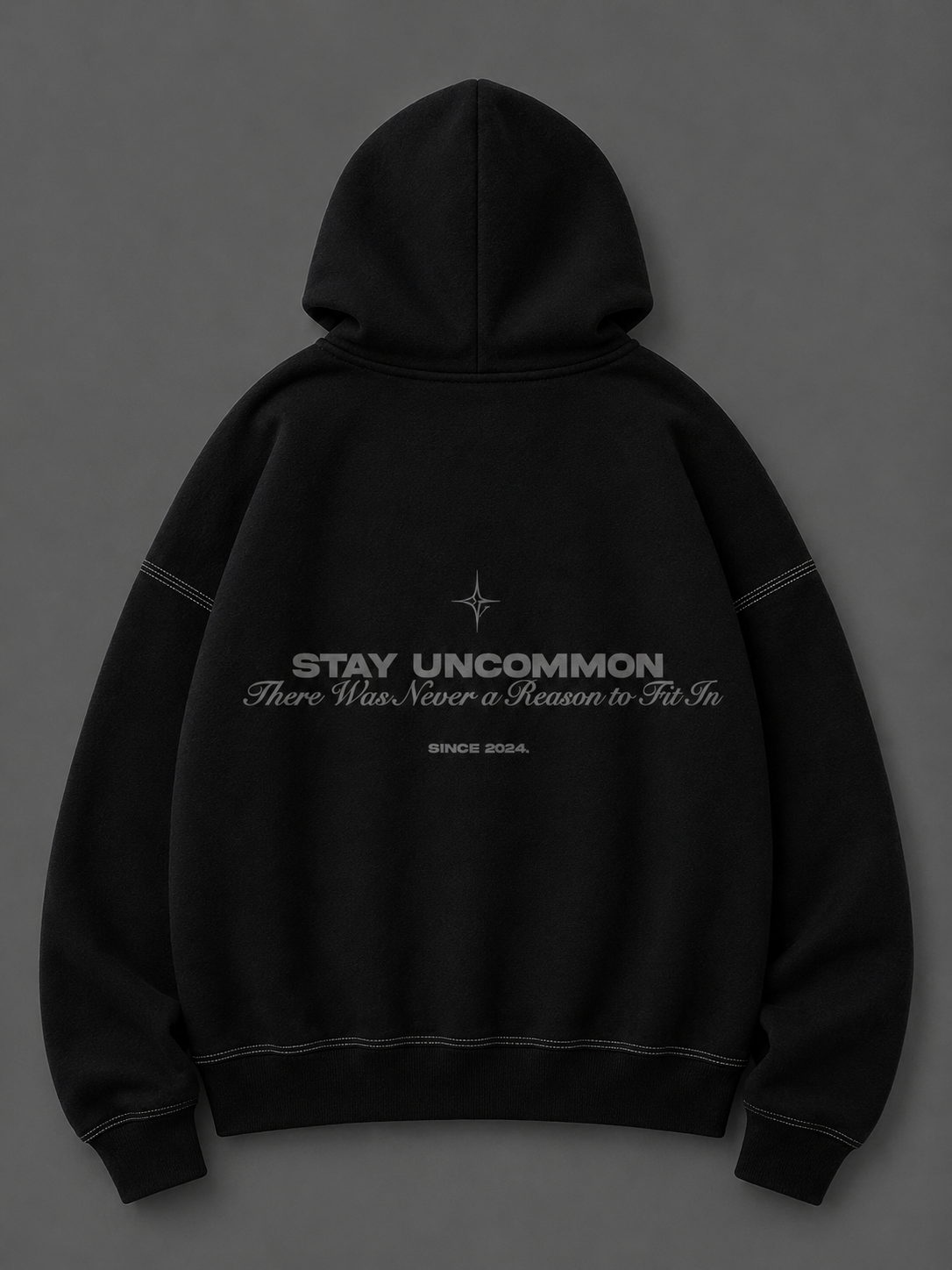 Hoodie Zip Stay Uncommon - Negro