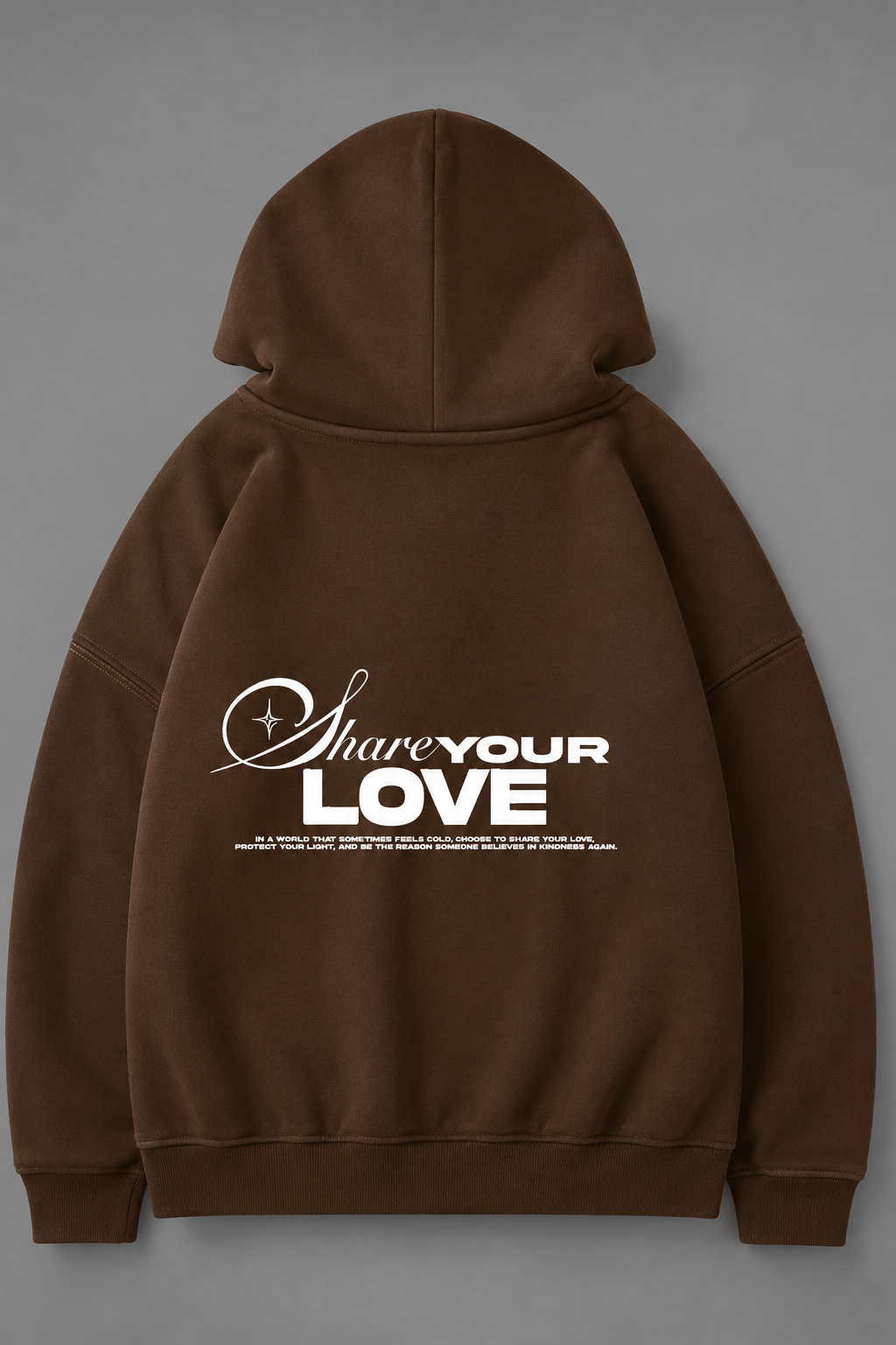 Hoodie Zip Share Your Love - Café Chocolate
