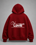 Hoodie Zip Share Your Love - Rojo Italiano