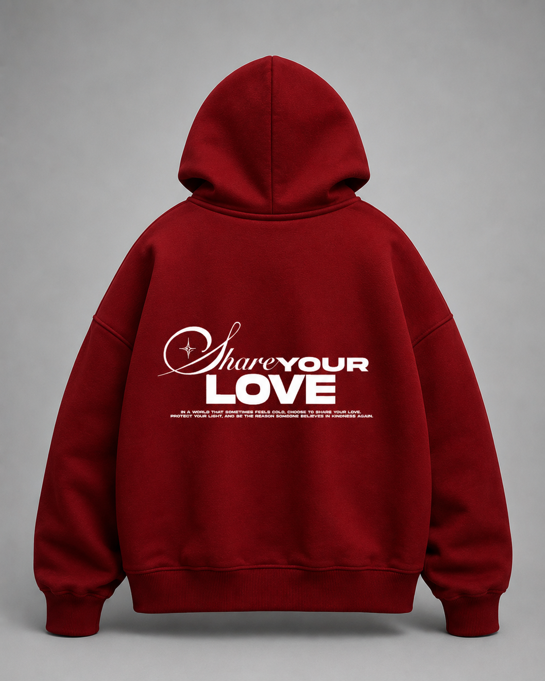 Hoodie Zip Share Your Love - Rojo Italiano