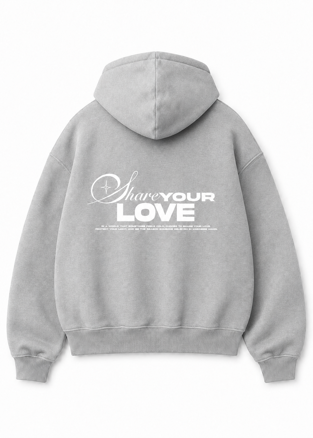 Hoodie Zip Share Your Love - Gris