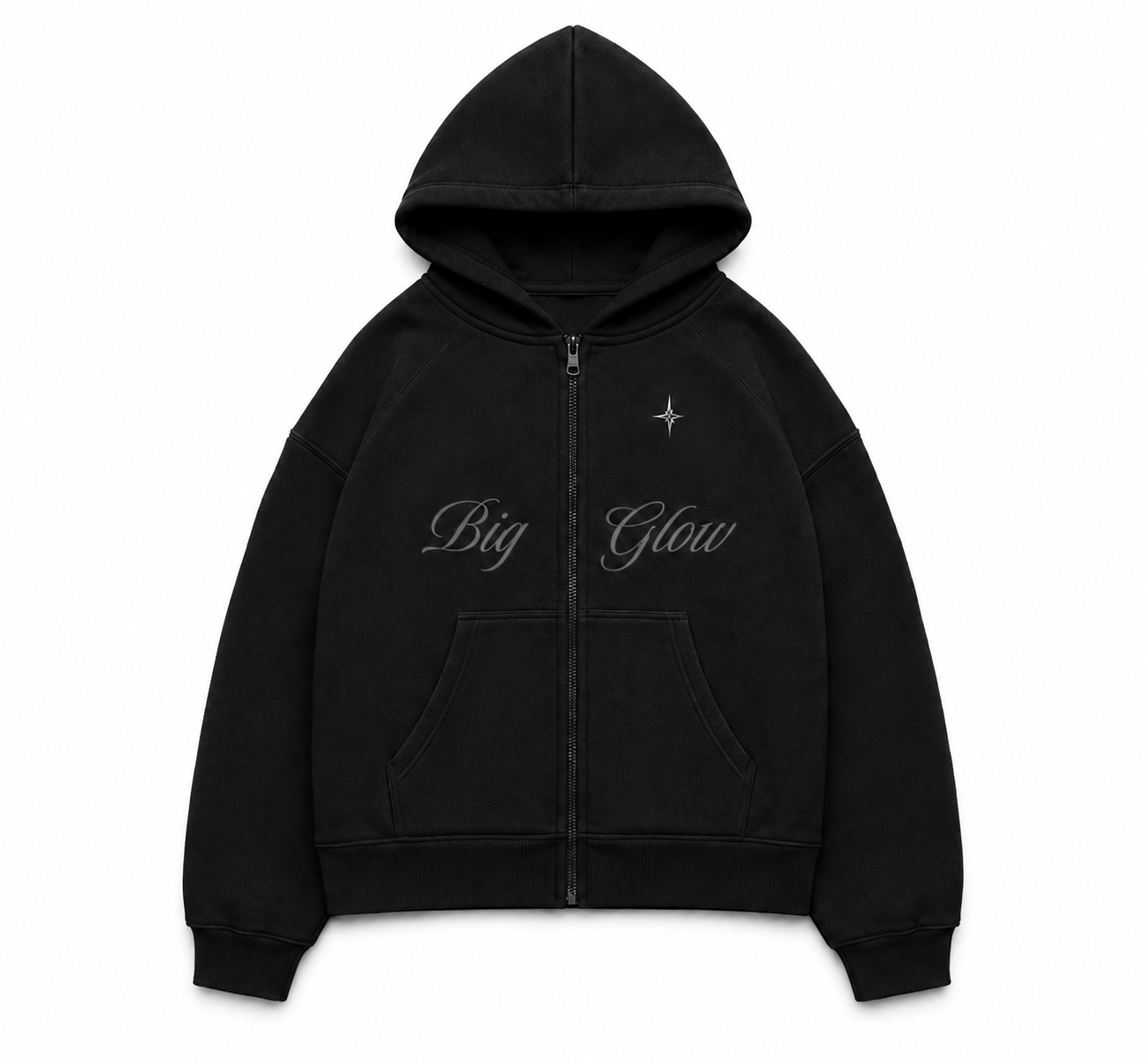 Hoodie Zip Never Dim Your Light - Negro