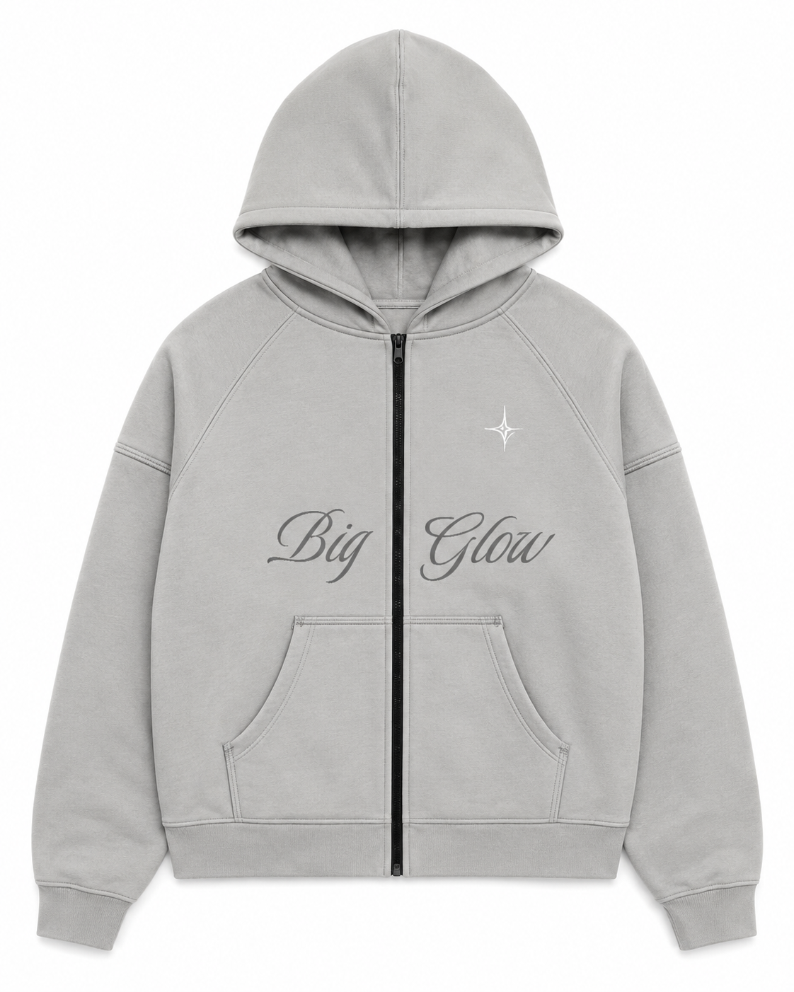 Hoodie Zip Never Dim Your Light - Gris