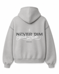Hoodie Zip Never Dim Your Light - Gris