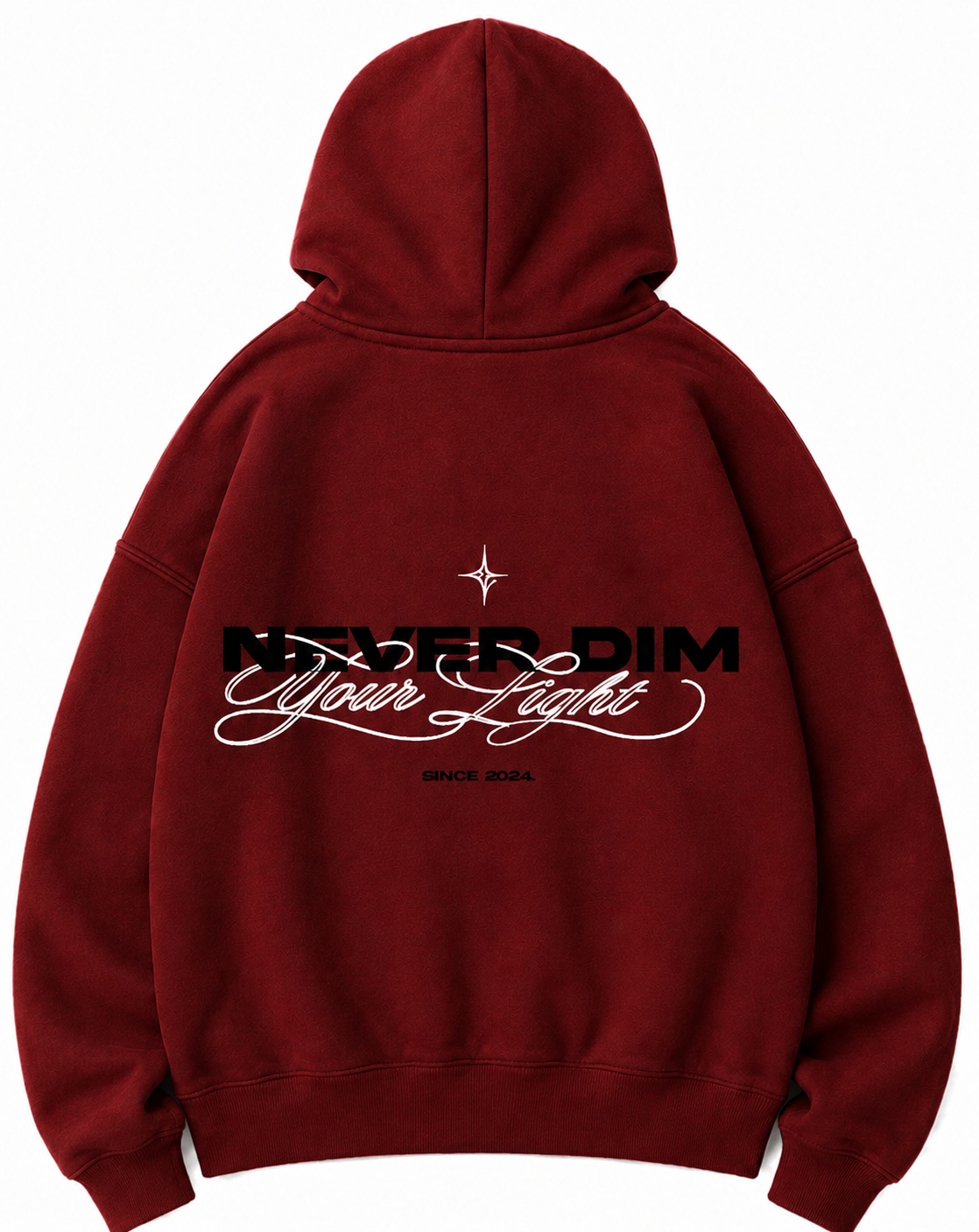 Hoodie Zip Never Dim Your Light - Rojo Italiano