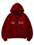 Hoodie Zip Never Dim Your Light - Rojo Italiano