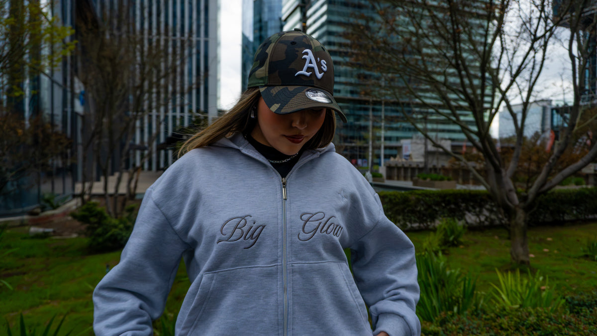 Hoodie Zip Never Dim Your Light - Gris